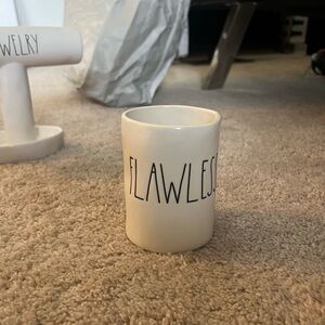 Rae Dunn ‘Flawless’ makeup brush holder.